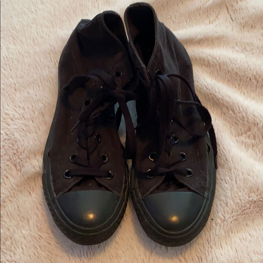 All black high top converse